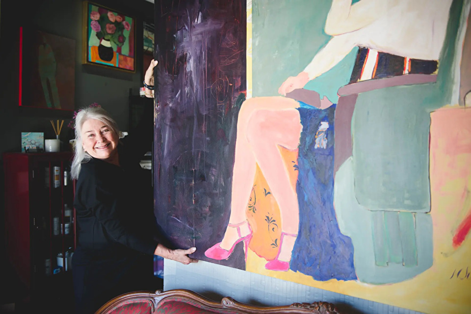 Nancy Junkin in her studio