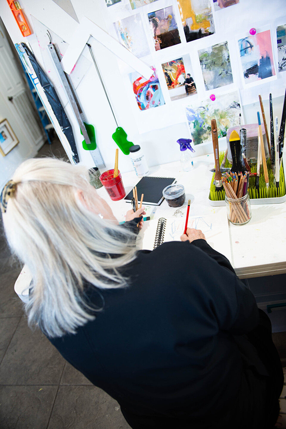 Nancy Junkin in the studio