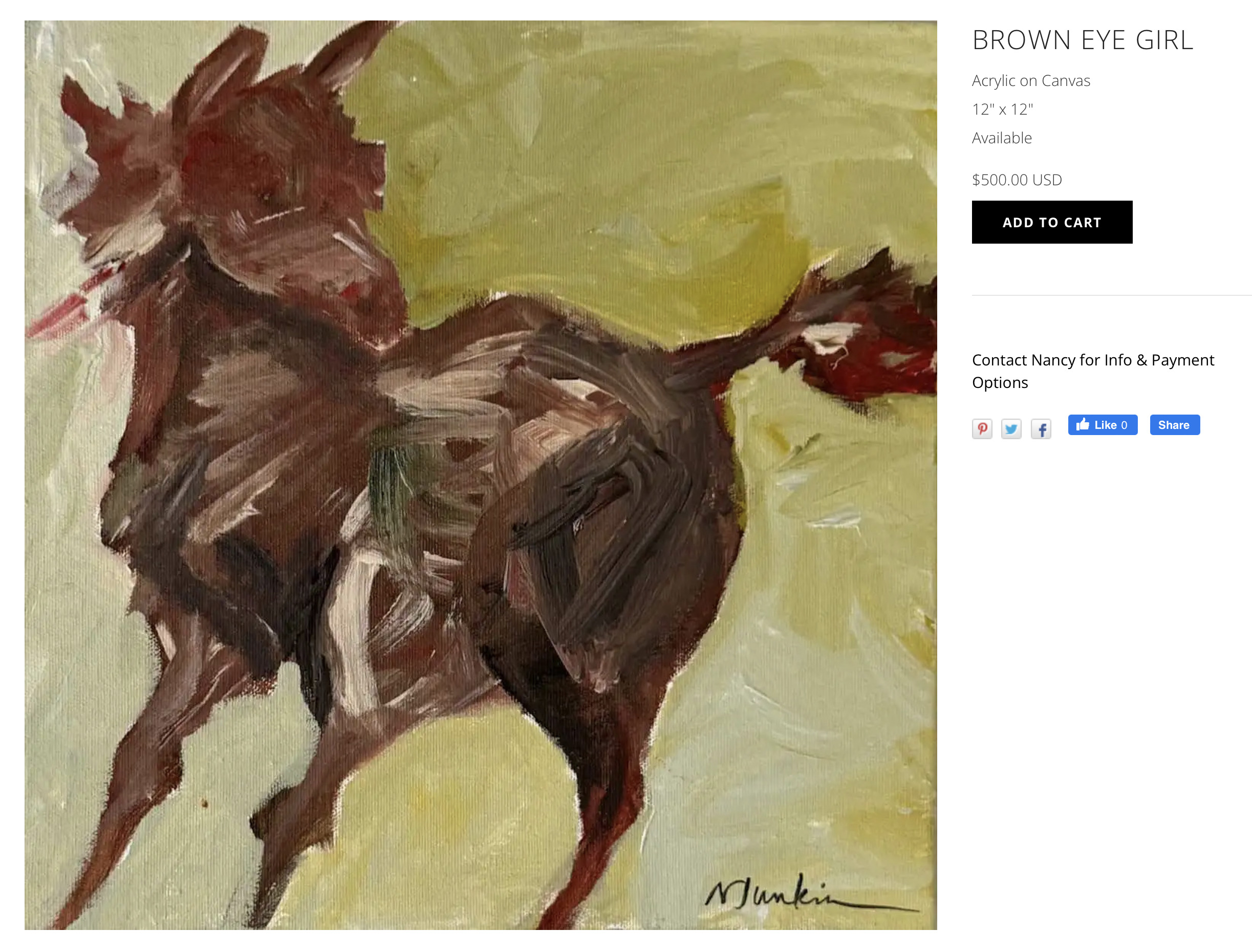 Artwork details view